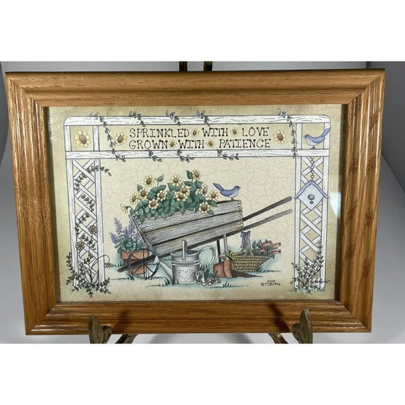 VTG Sprinkled‎ With Love Grown With Patience Picture TCR 1996 4109 Garden Scene - Picture 1 of 2